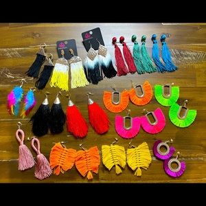 Paparazzi Lot of 16 Pairs of Fringe and Feather Earrings